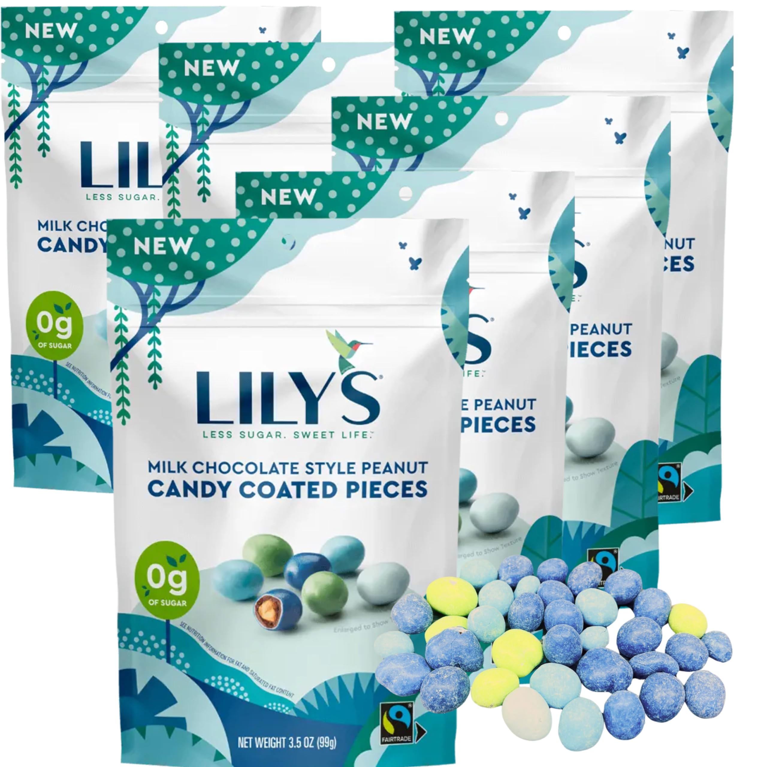 Lily Milk Chocolate Peanut Candy Coated Pieces - 3.5oz Bags (6 Pack) | Bulk Candy for Parties, Gifts & Snacking | Delicious Chocolate Covered Peanuts for Dessert & Baking