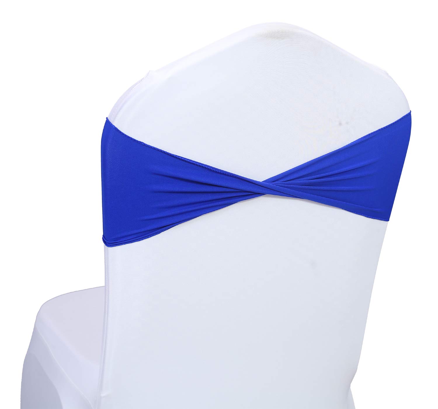 250 PCS Spandex Wedding Chair Bands Sashes Bow Tie Set - Royal Blue for Wedding Decorations, Banquet, Party & Event Chair Covers