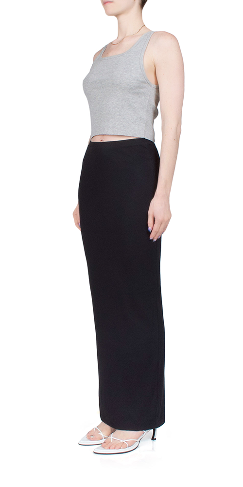 Emma Butter Rib Skirt - Soft Stretchy Black Midi Skirt for Women | Perfect for Work, Date Night & Casual Outfits