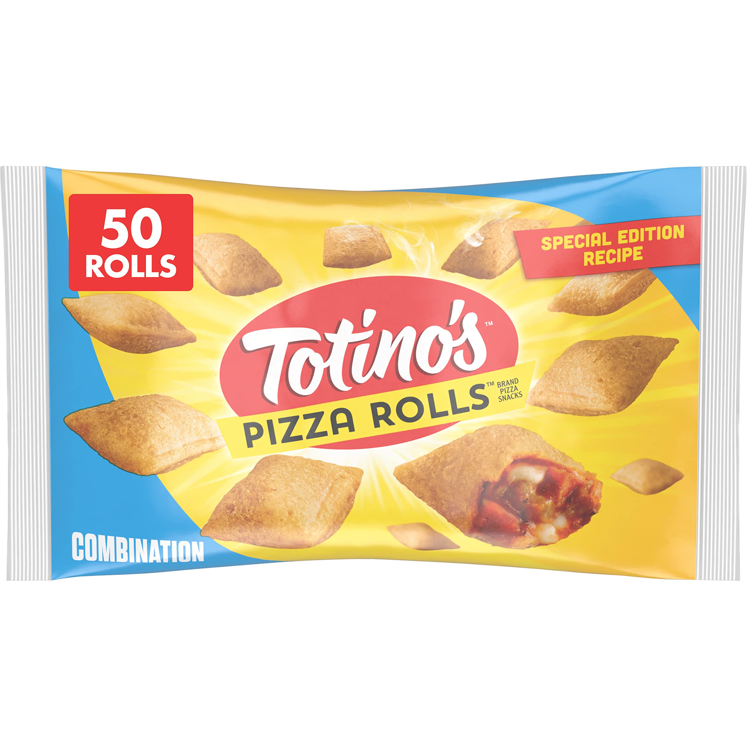Totino's Pizza Rolls, Combination Flavors - Frozen Snack Appetizers (50 Count, 24.8 oz) - Perfect for Parties, Game Nights & Quick Meals