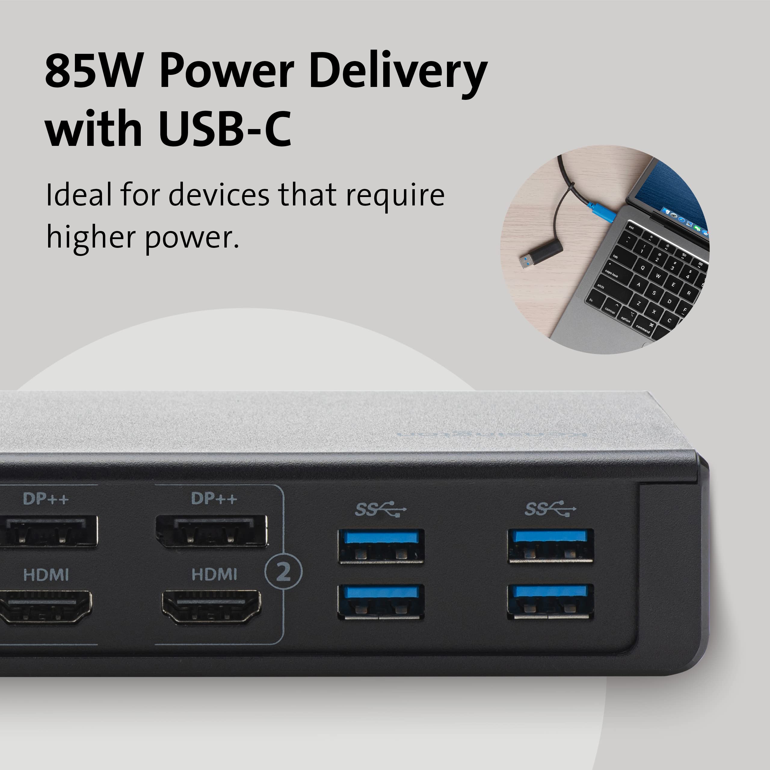 Kensington SD4750P USB-C & USB 3.0 Dual 4K Docking Station - Laptop Dock for Home Office with Dual Monitor Support, Fast Charging & Multiple Ports - Perfect for Remote Work, Video Conferencing & Multi-Tasking