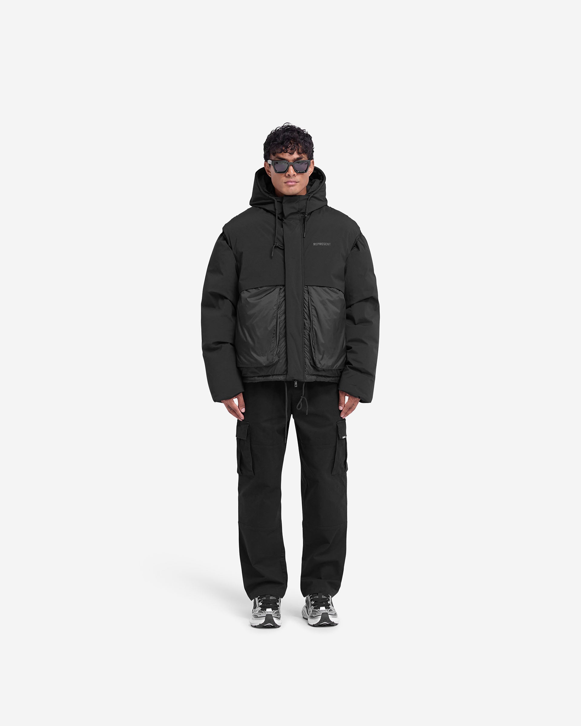 Layered Hooded Puffer Jacket for Women - Jet Black Winter Coat | Warm Insulated Outerwear for Cold Weather, Snow & Outdoor Activities