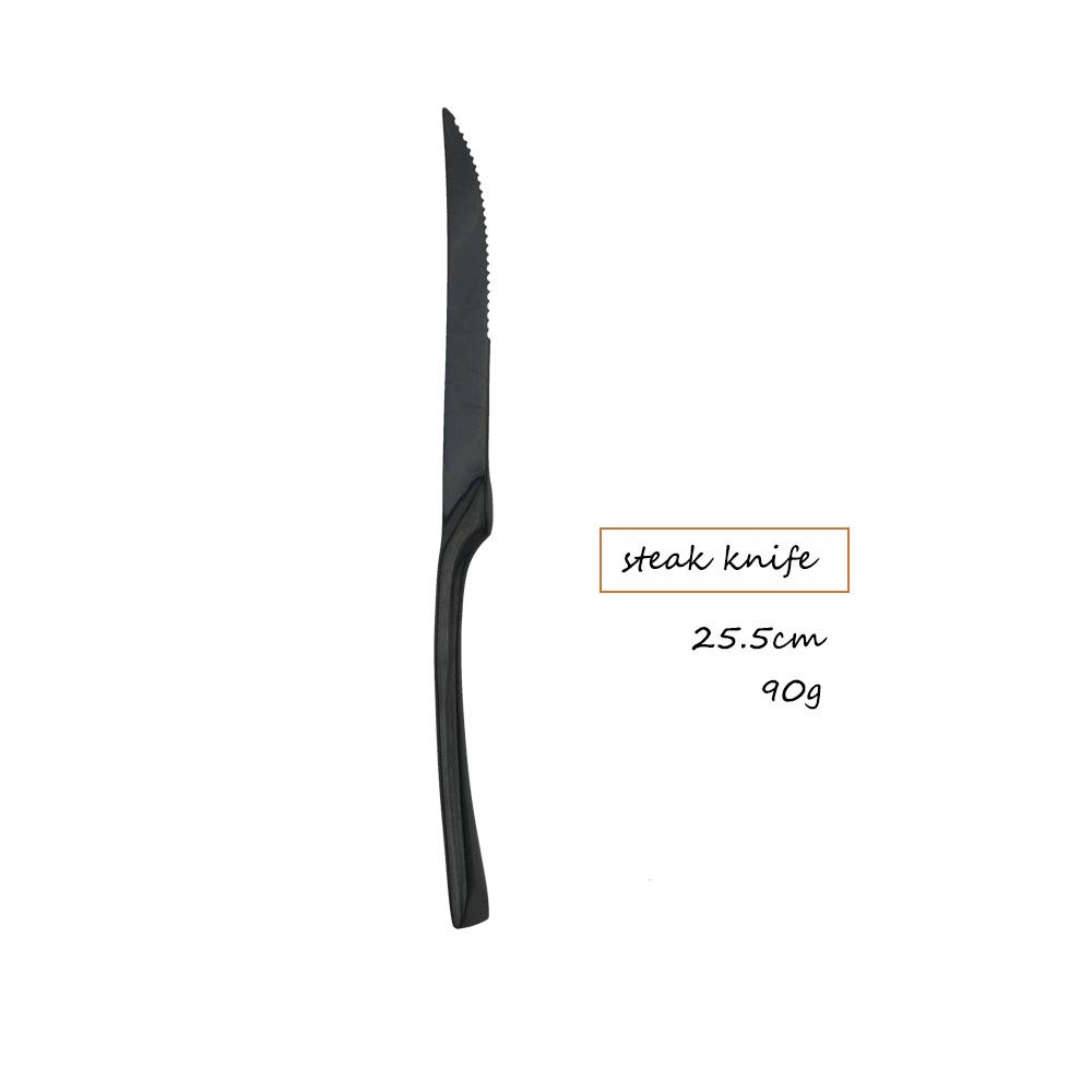 Premium JASHII Steak Knives Set - 4-Piece Stainless Steel Serrated Kitchen Knives for Steak, Meat & BBQ | Professional Multipurpose Dinner Cutlery | Perfect for Home Dining, Restaurant Use & Outdoor Cooking (Shiny Black)