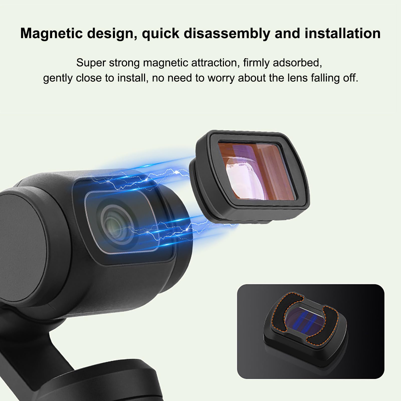 BORCO 1.15X Anamorphic Lens for DJI OSMO Pocket 3 - Wide Angle Magnetic Camera Lens with Optical Glass - Perfect for Vlogging, Cinematic Filming & Action Camera Accessories