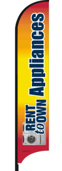 Feather Flag Banner - Custom Advertising Flags for Rent-to-Own Appliances Business | Perfect for Outdoor Promotions, Grand Openings & Retail Store Marketing