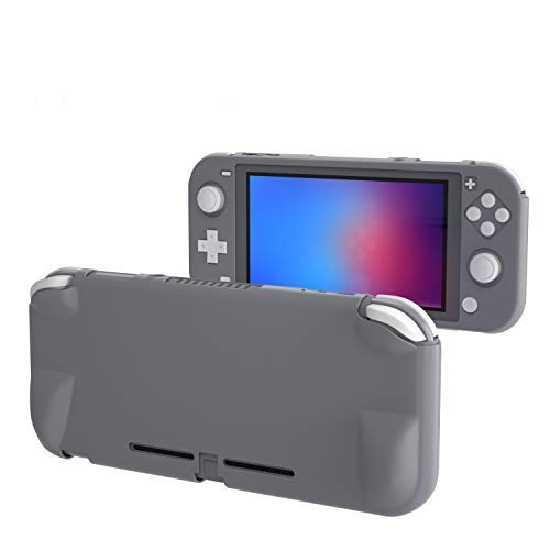 Premium ECHZOVE Comfort Grip Protective Case for Nintendo Switch Lite | Shockproof Hard Shell Cover with Ergonomic Design - Gray | Perfect for Gaming On-The-Go & Travel Protection