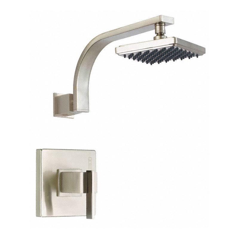 Danze Sirius Ultra Modern Square Brushed Nickel Single Handle Shower Faucet with Rough-in Valve - Sleek Bathroom Upgrade for Contemporary Homes