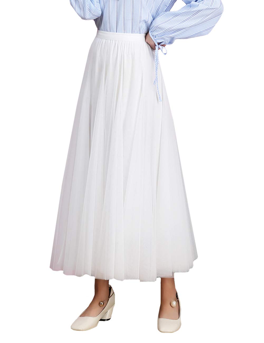 Happy Cherry Women's Tulle Princess Skirt - Elegant Layered Evening Prom Wedding Dovetail Skirt for Parties, Dances & Special Occasions