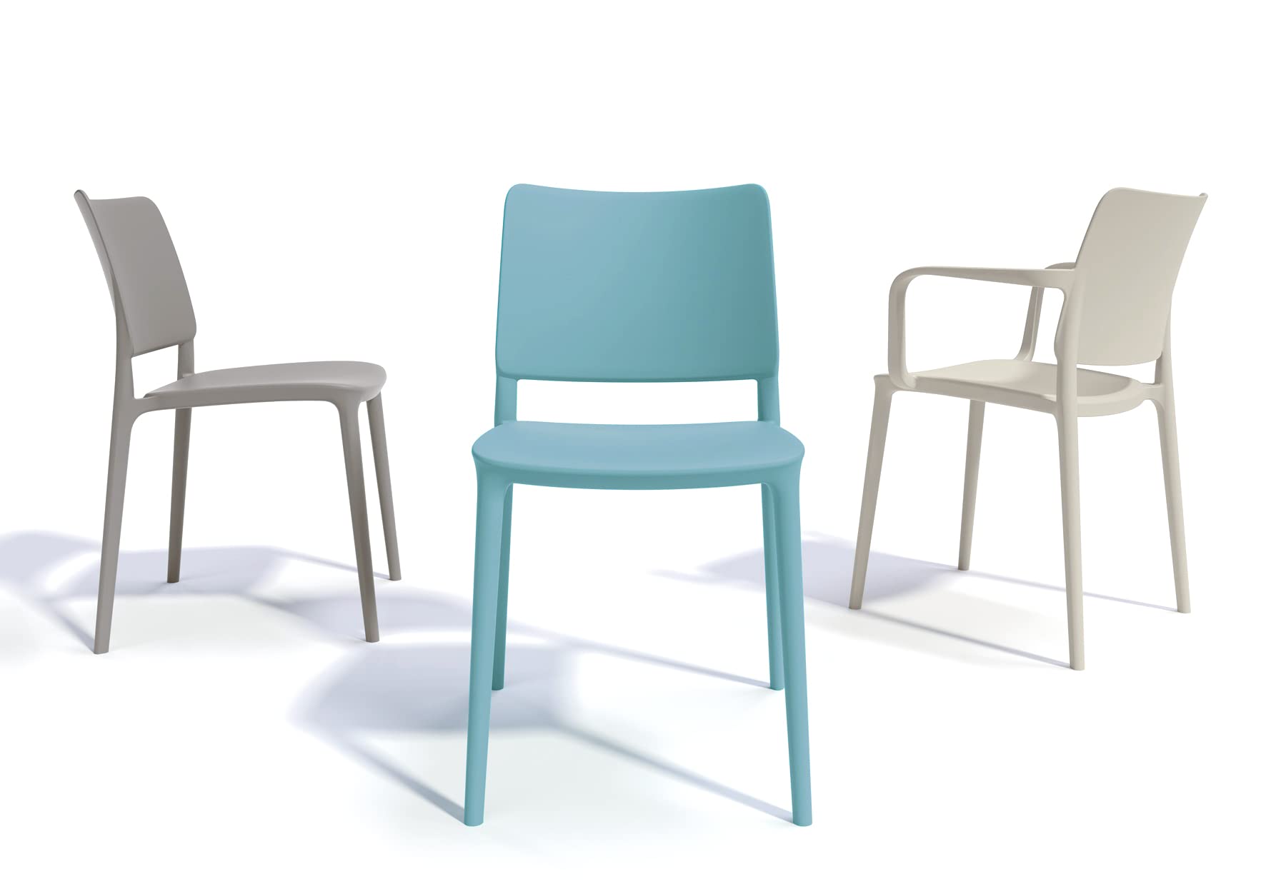 Modern Stackable Patio Dining Side Chairs (Set of 2) - Indoor & Outdoor Use, Taupe - Perfect for Backyard, Garden, Poolside & Small Space Dining