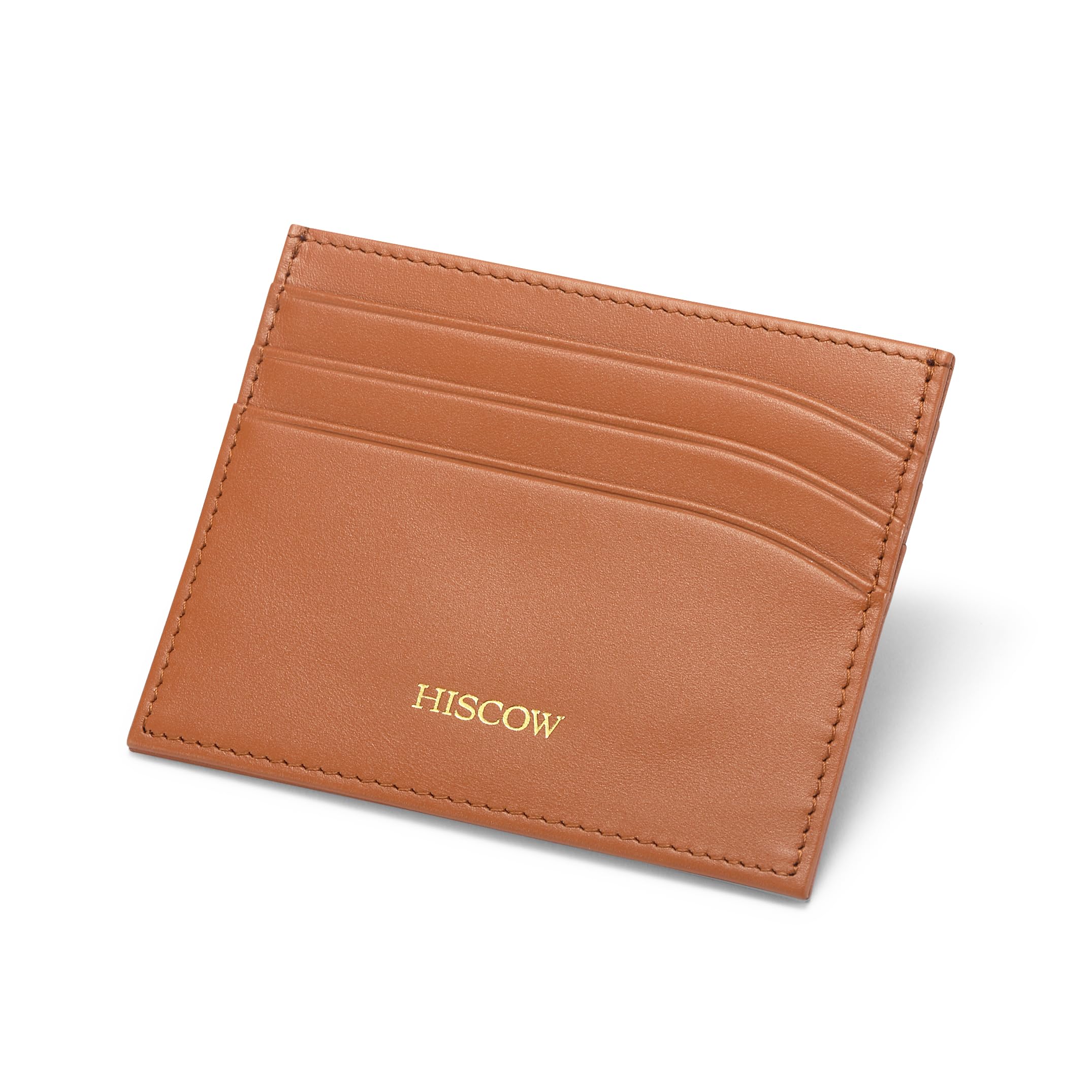 Premium Genuine Leather Slim Card Holder - RFID Blocking Minimalist Credit Card Wallet for Men & Women (Cognac Brown) - Perfect for Everyday Carry, Travel & Business Cards