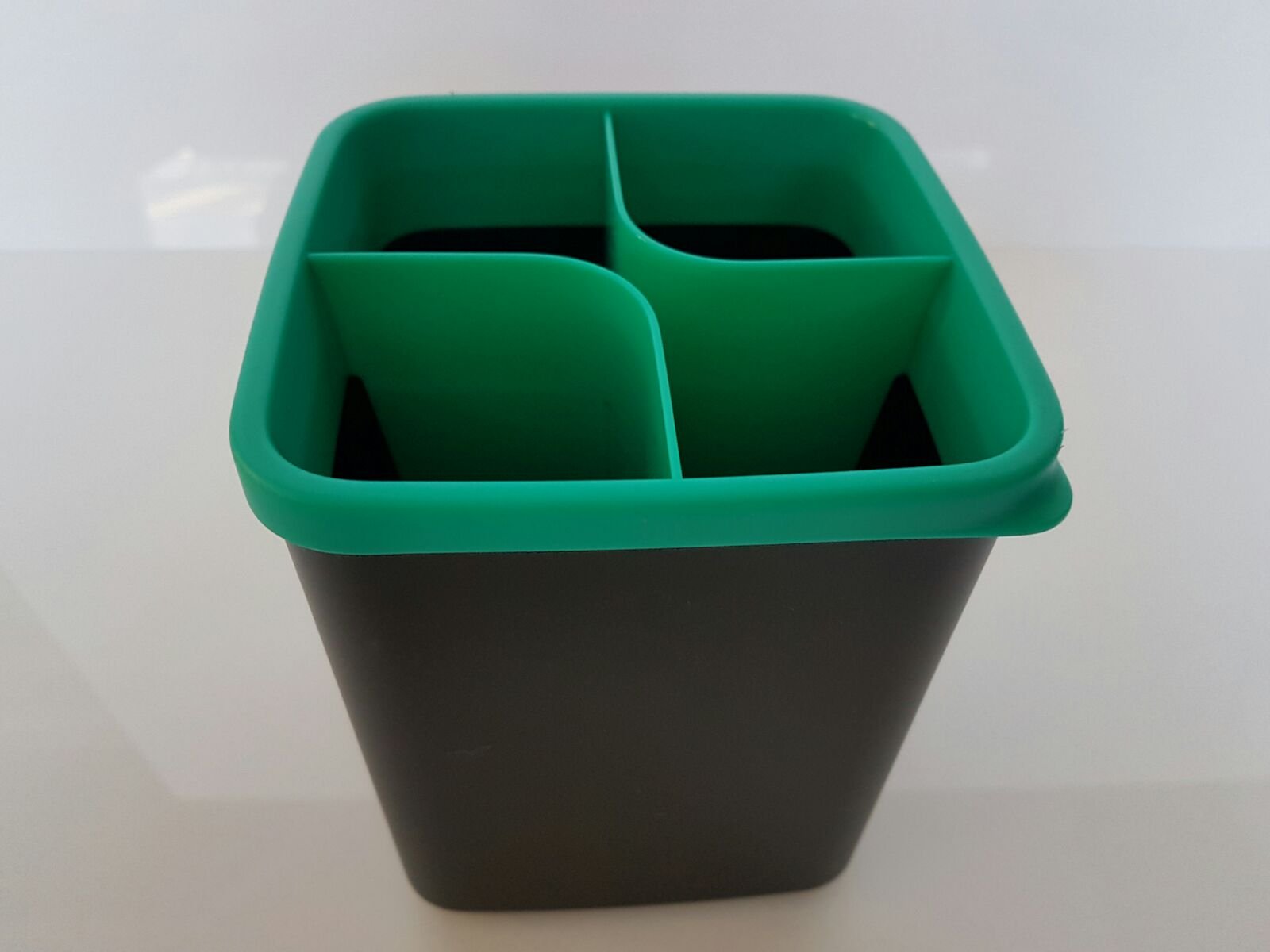 Tupperware Neo 4-Compartment Divided Food Storage Container - Black & Turquoise Kitchen Organizer for Meal Prep, Leftovers & Pantry Organization | BPA-Free Plastic | Stackable Design