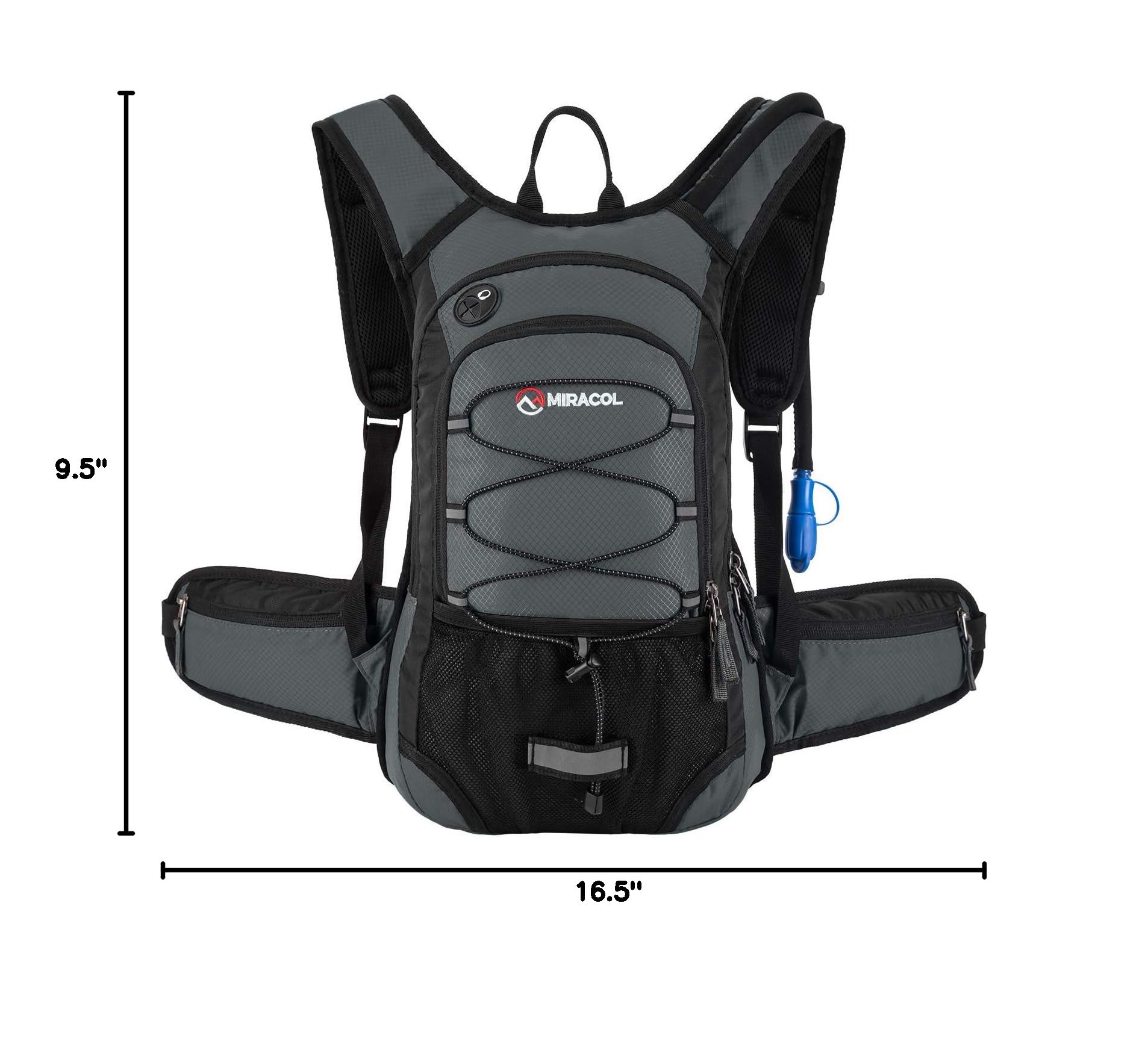 Miracol Insulated 2L Hydration Pack - Lightweight Hiking Water Backpack with Leak-Proof Bladder for Outdoor Adventures, Running, and Cycling