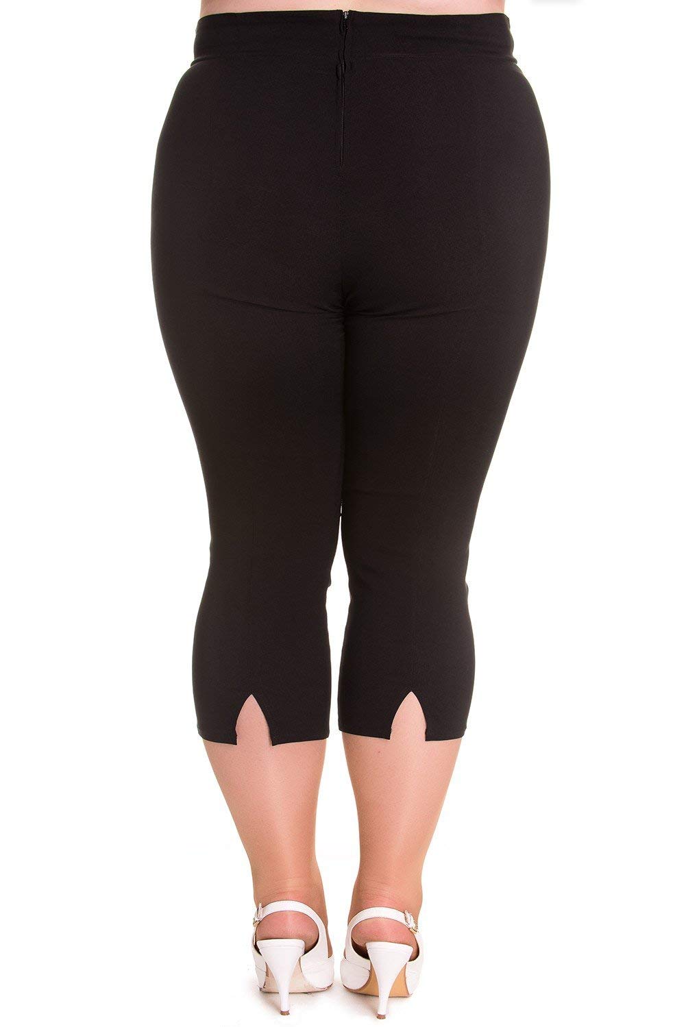 Hell Bunny Tina 50s Vintage Retro Style Capri Trousers | 3/4 Length Pedal Pushers for Women | Perfect for Rockabilly Fashion, Pinup Outfits & Vintage Inspired Looks