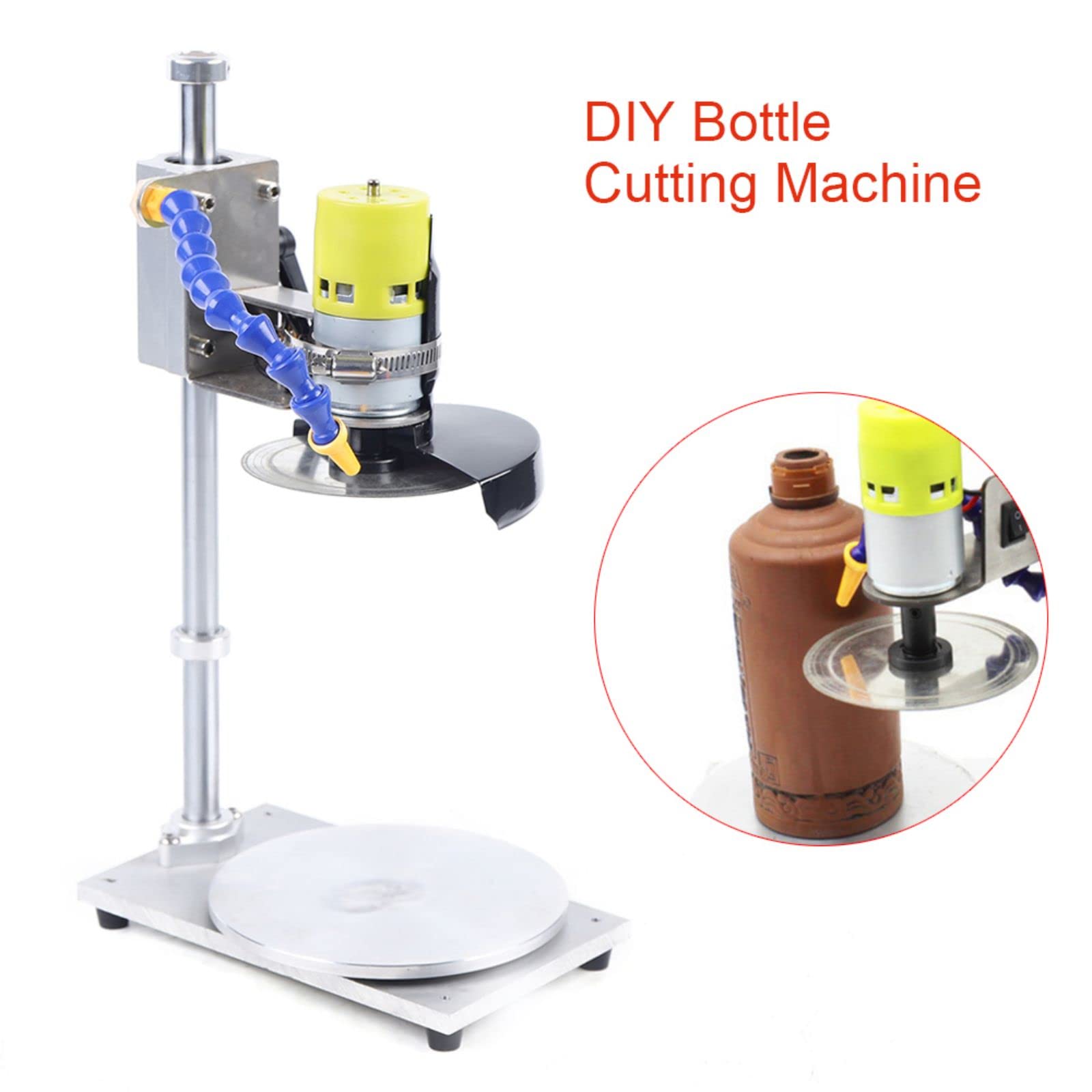 Electric Wine Bottle Cutter - 3000-6000RPM DIY Glass Bottle Cutting Machine with Non-Slip Rotating Base for Crafting Vases, Cups & Home Decor | Perfect for DIY Projects, Wedding Centerpieces & Upcycling Glass Bottles