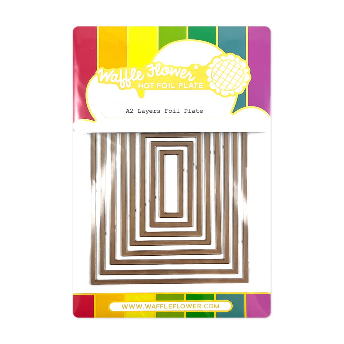 Waffle Flower A2 Layers Hot Foil Plates for Card Making - Perfect for DIY Greeting Cards, Scrapbooking & Paper Crafting Projects