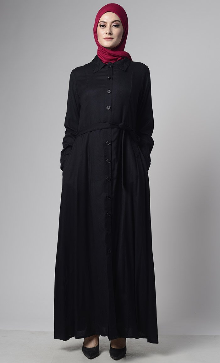 Modest Front Open Abaya Dress for Women - Everyday Wear, Prayer, and Casual Outfits