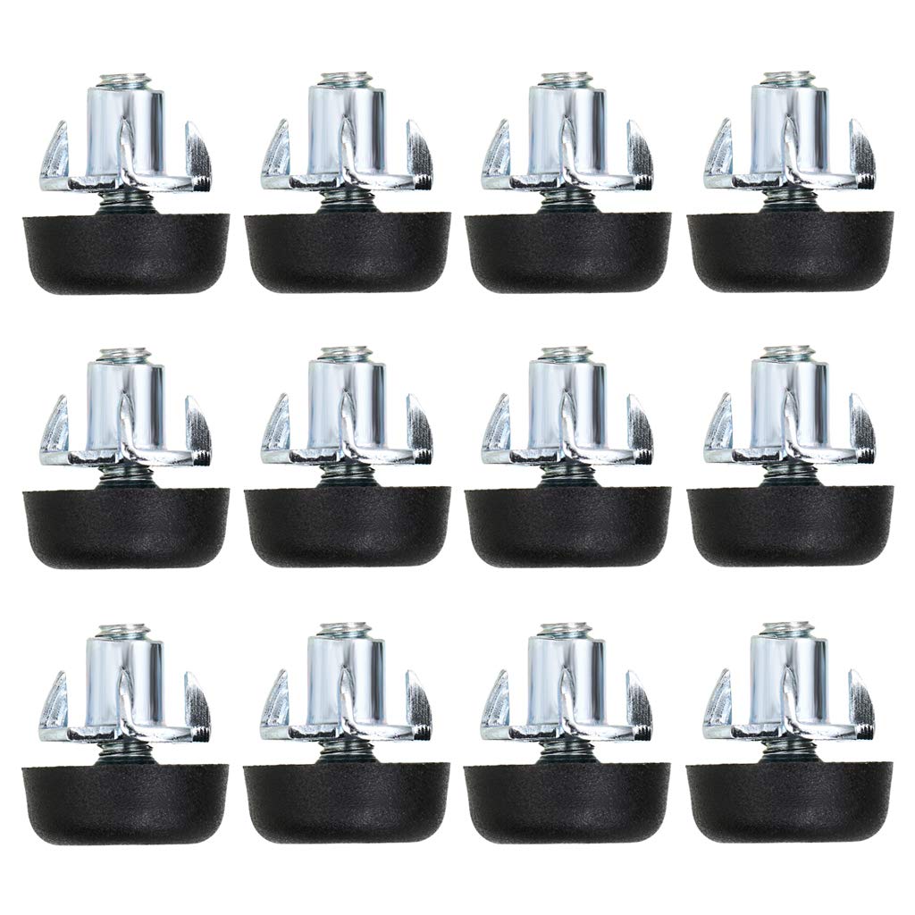 OwnMy M6 Adjustable Leveling Feet - 12 Pack Furniture Levelers with Felt Pads & T-Nuts for Tables, Chairs & Cabinets (0.5