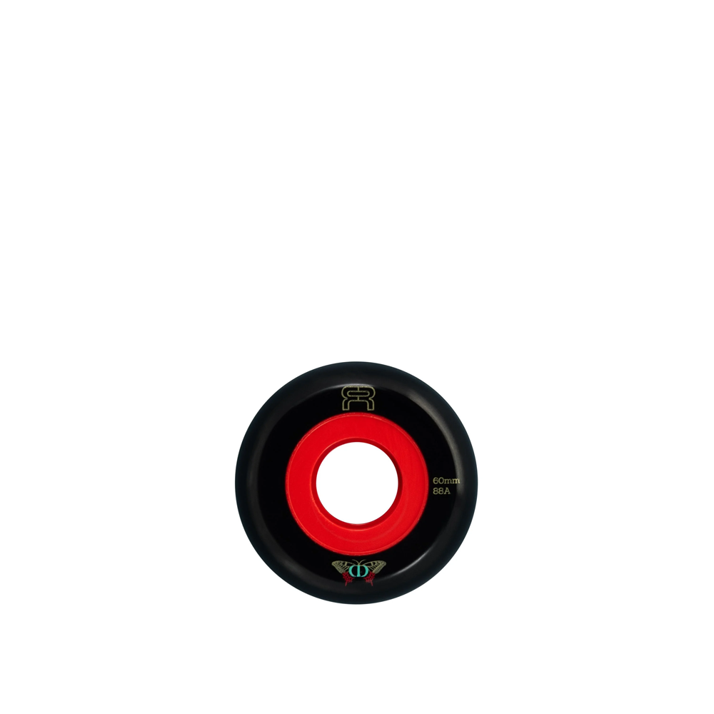 FR Round Wheels 60mm/88A Black (4 Pack) - High Performance Skateboard Wheels for Smooth Riding - Perfect for Street Skating, Longboards & Cruisers