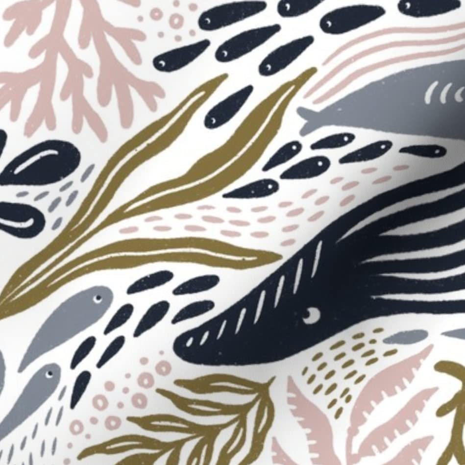 Pink Navy Water Waterways Printed Minky Fabric by The Yard - Soft Plush Material for Sewing Baby Blankets, Quilt Backing & DIY Crafts - Perfect for Nursery Decor, Baby Shower Gifts & Home Decor Projects