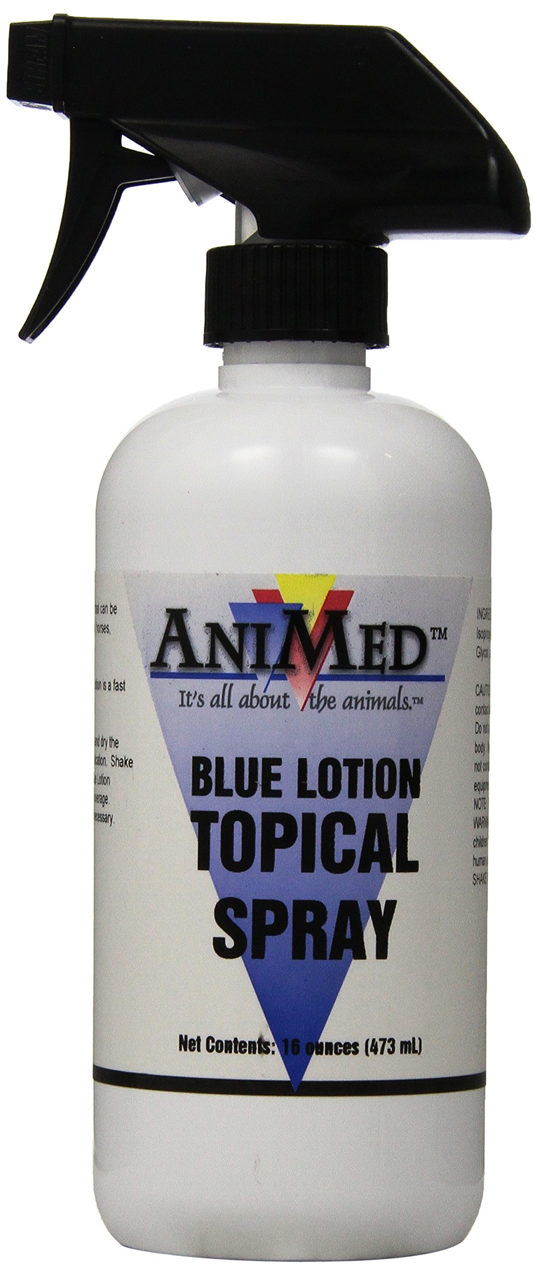 AniMed Blue Lotion Topical Antiseptic for Horses, Dogs, Cats, Cows, Sheep & Goats - 16 oz | Wound Care & Skin Treatment for Pets & Livestock | Ideal for Cuts, Scrapes & Minor Injuries