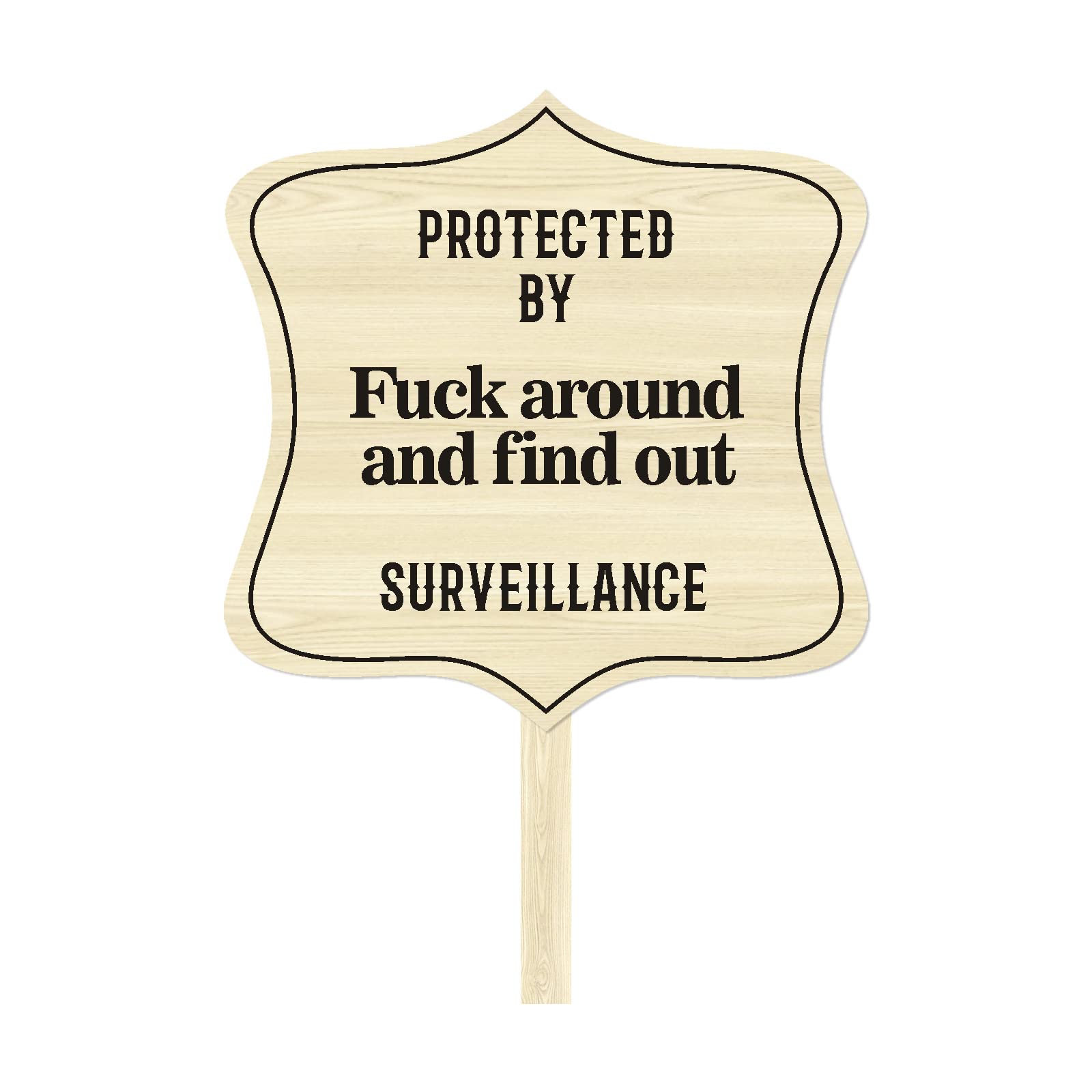 FAFO Yard Sign - 'Protected by Sign Fuck Around and Find Out' Home Security Warning Sign (Design C) | Deter Trespassers & Protect Property | Perfect for Front Yards, Driveways & Home Security