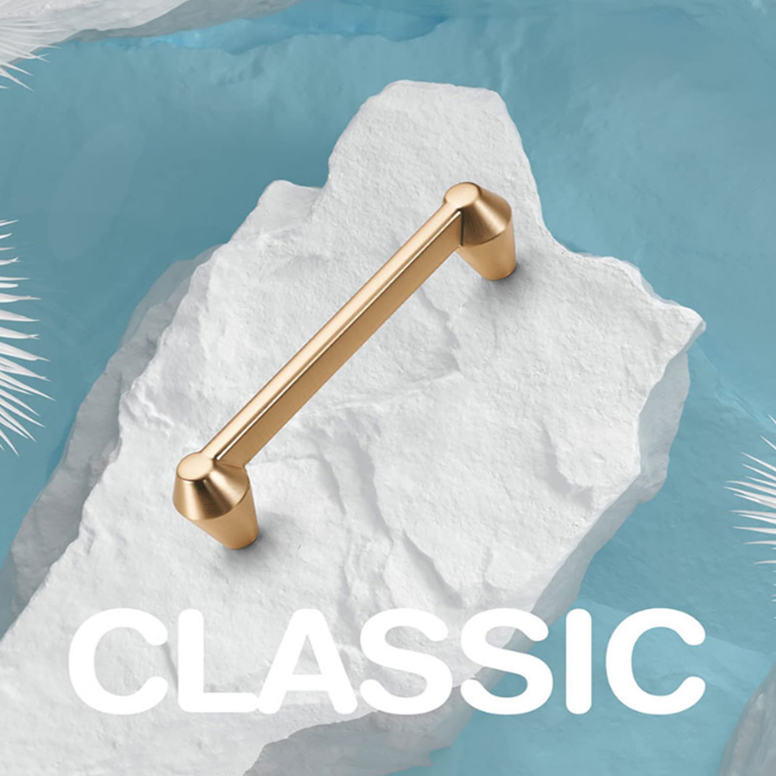 Gold Zinc Alloy Cabinet Knobs - 2 Pack Modern Drawer Pull Handles for Wardrobe, Dresser & Bathroom Furniture | Durable Cupboard Handles with Screws Included | Perfect for Home, Office & Closet Organization