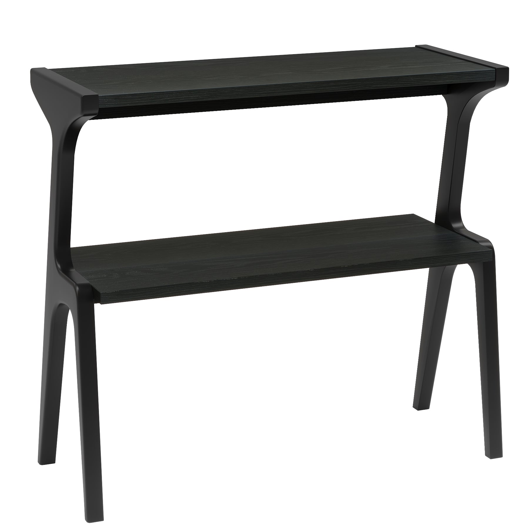 2 Tier End Table with Storage Shelf - Slim Sofa Side Table for Living Room, Bedroom, or Office - Modern & Space-Saving Design