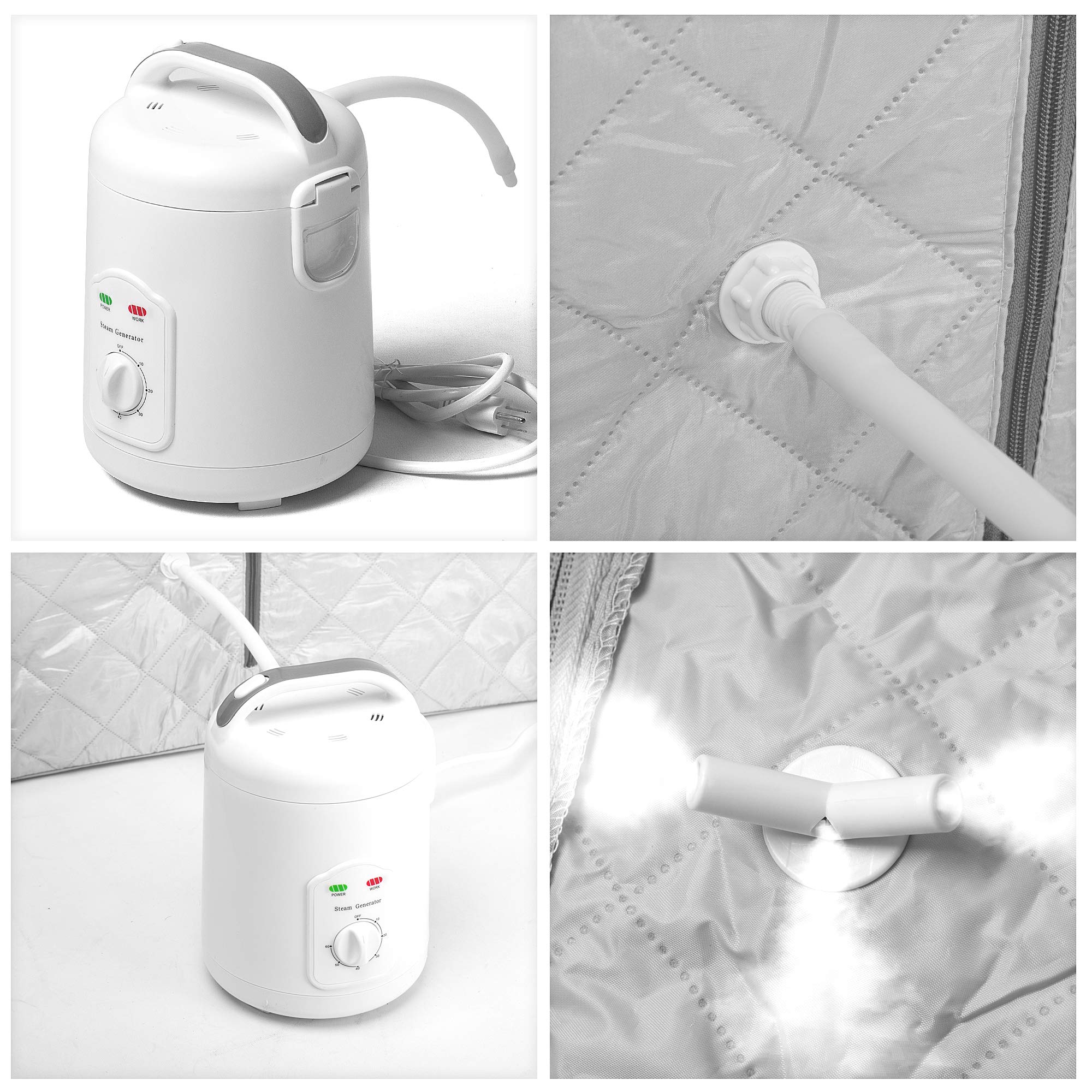 Portable Personal Steam Sauna for Weight Loss & Detox - Home Therapeutic Spa with Gray Outline - Perfect for Relaxation, Slimming & Wellness at Home