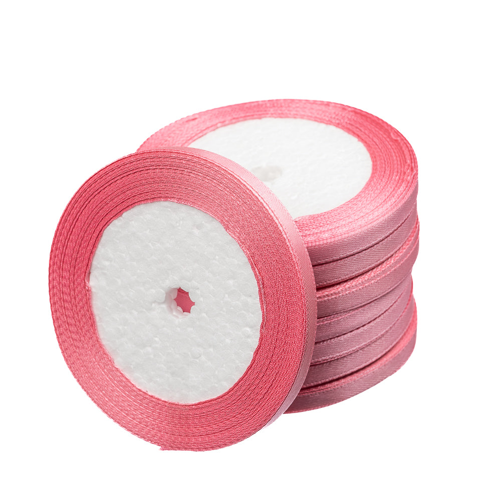 1/4 Inch Satin Ribbon - Soft Pink 25 Yards - Perfect for Gift Wrapping, Hair Bows, Wedding Decorations & DIY Crafts