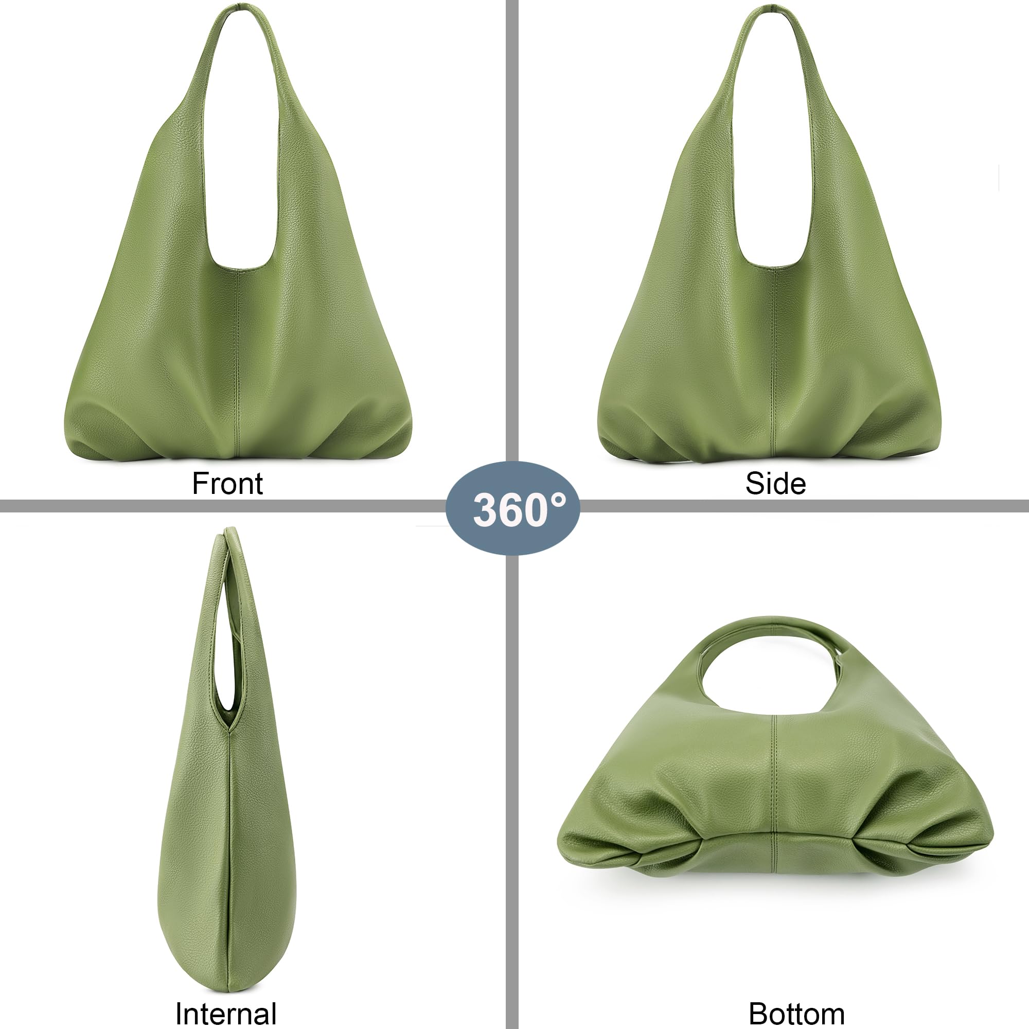 NIUEIMEE ZHOU Women's Retro Vegan Leather Hobo Shoulder Bag - Stylish Tote Clutch Purse for Work, Travel & Everyday Use