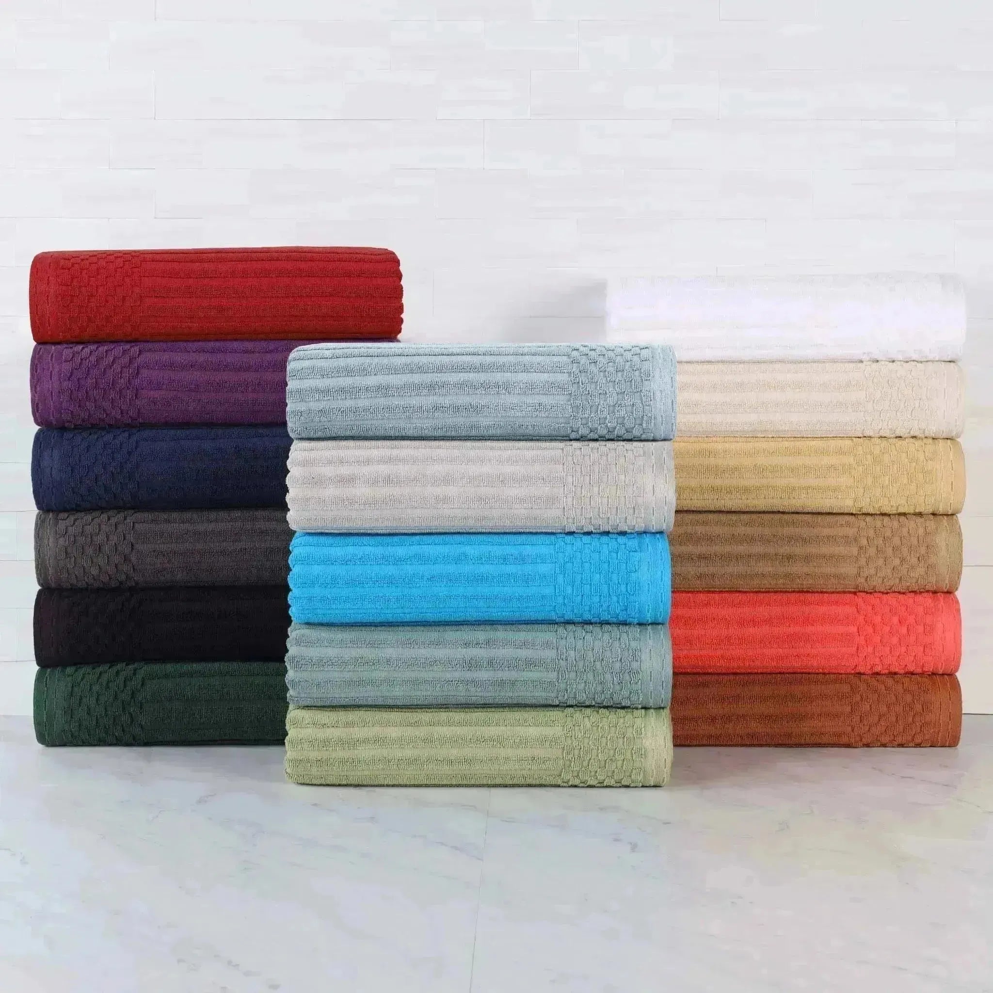 Premium Soho Ribbed Cotton Hand Towel Set - 4-Piece Ultra Absorbent Bath Towels for Kitchen, Bathroom & Gym - Soft & Quick-Drying