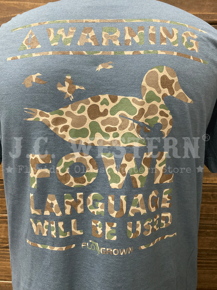 FloGrown FGM 1851 Men's Funny Fowl Language T-Shirt - Blue Fog | Casual Wear & Gift for Hunting Enthusiasts