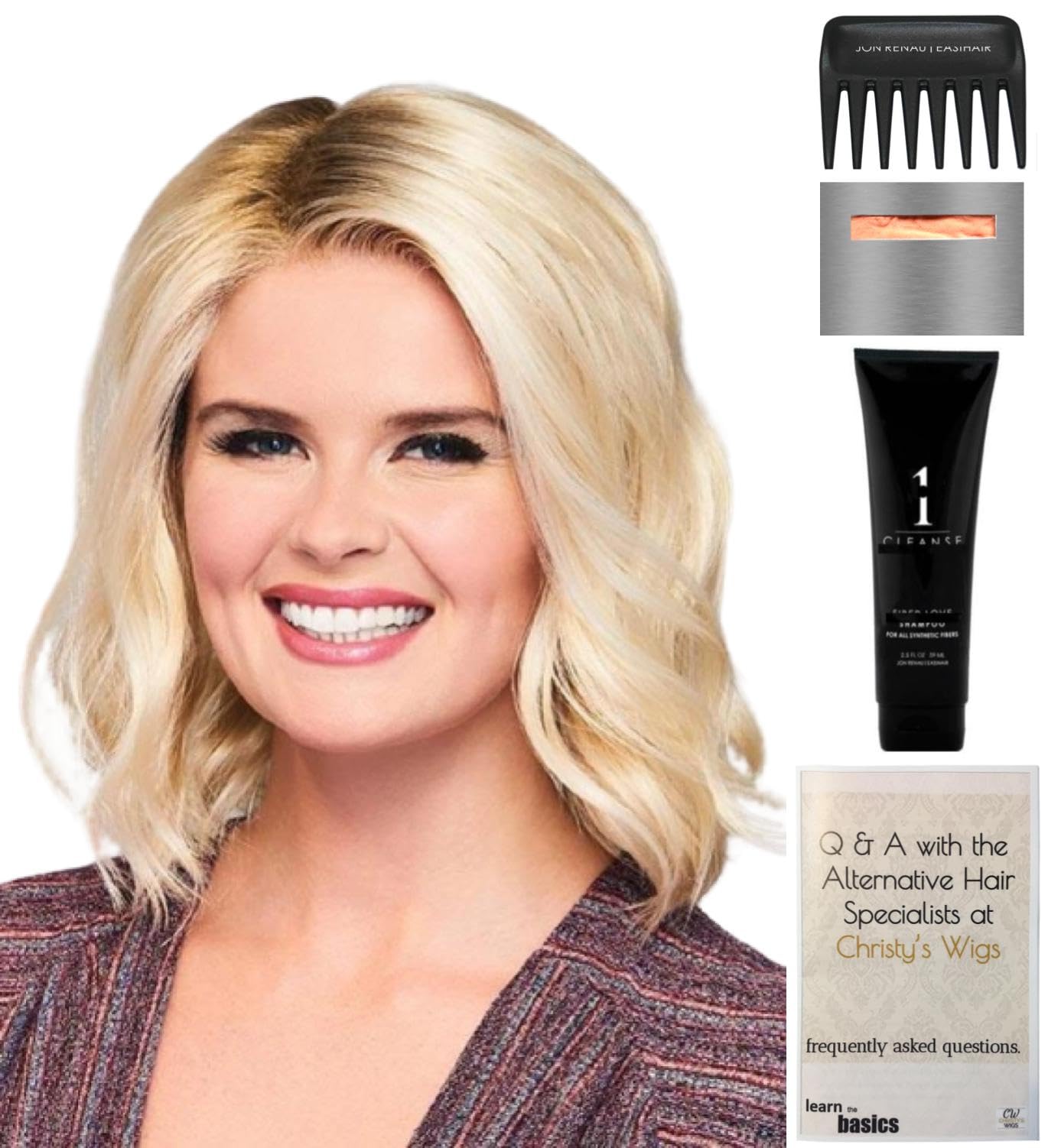 Gabor Soft & Subtle PETITE-AVERAGE CAP Wig Bundle (GL14-22SS) - Includes Christy's Wigs Q&A Booklet, 2oz Travel Wig Shampoo, Wig Cap & Wide Tooth Comb | Perfect for Daily Wear, Travel & Special Occasions