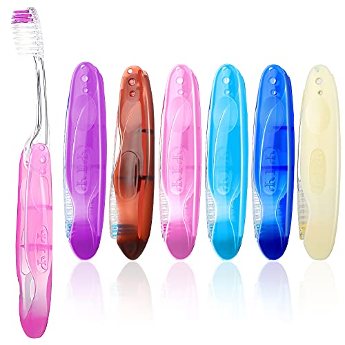 Portable Folding Travel Toothbrush Set - 6 Individually Wrapped Soft Bristle Toothbrushes for Camping, School, Business Trips & Homeless Care Kits | Compact Dental Hygiene Solution for On-the-Go Lifestyle