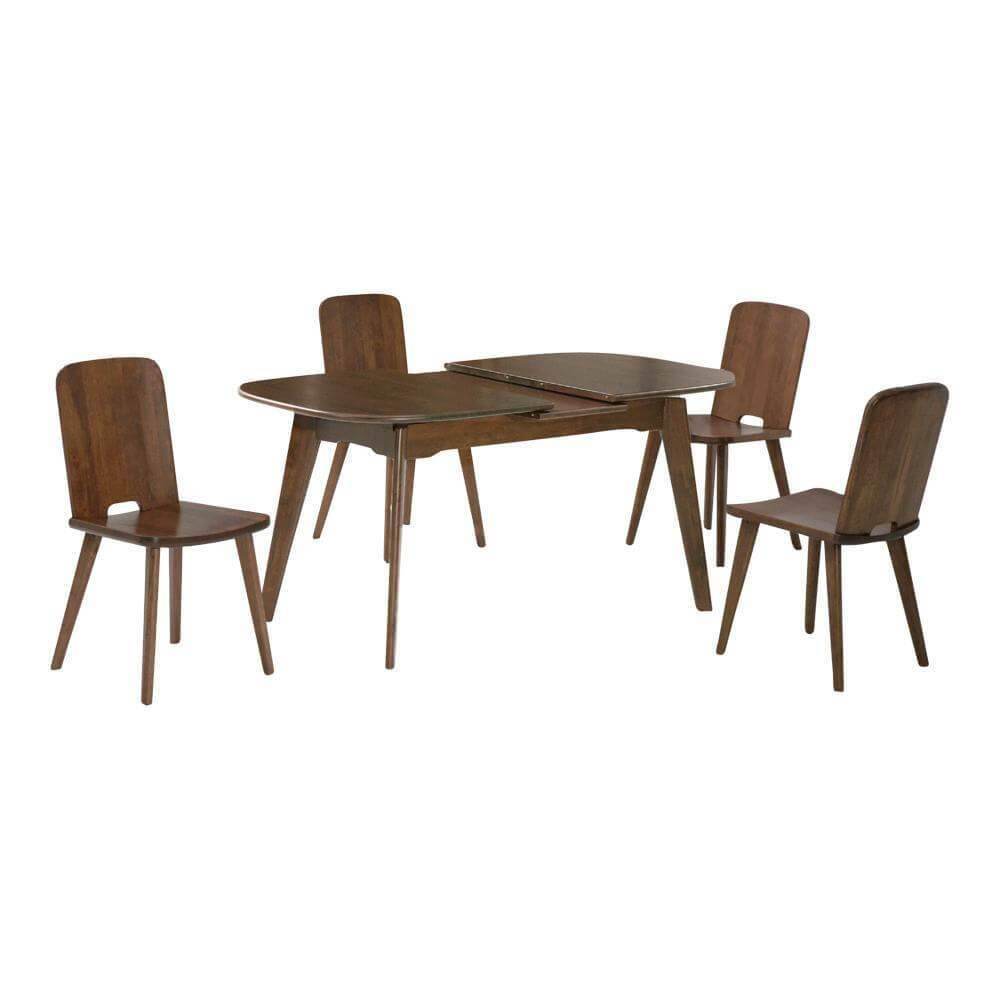 Maduree Extendable Wooden Dining Table Set - 6 to 10 Seater Expandable Wood Table with Chairs for Kitchen, Dining Room & Outdoor Entertaining