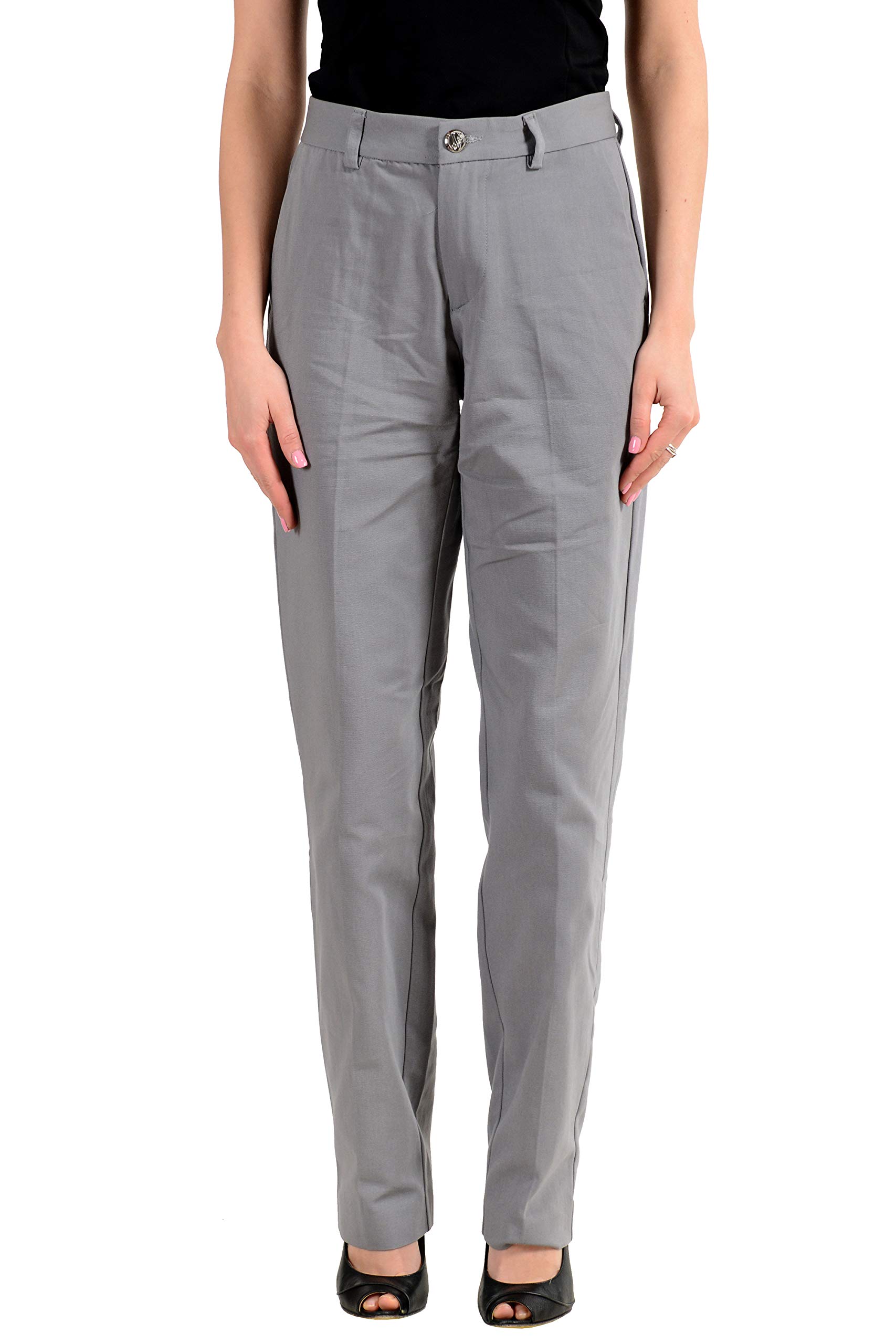 Versace Jeans Women's Gray Casual Pants - Comfortable High-Waisted Trousers for Everyday Wear (US Size) | Perfect for Office, Travel & Casual Outings