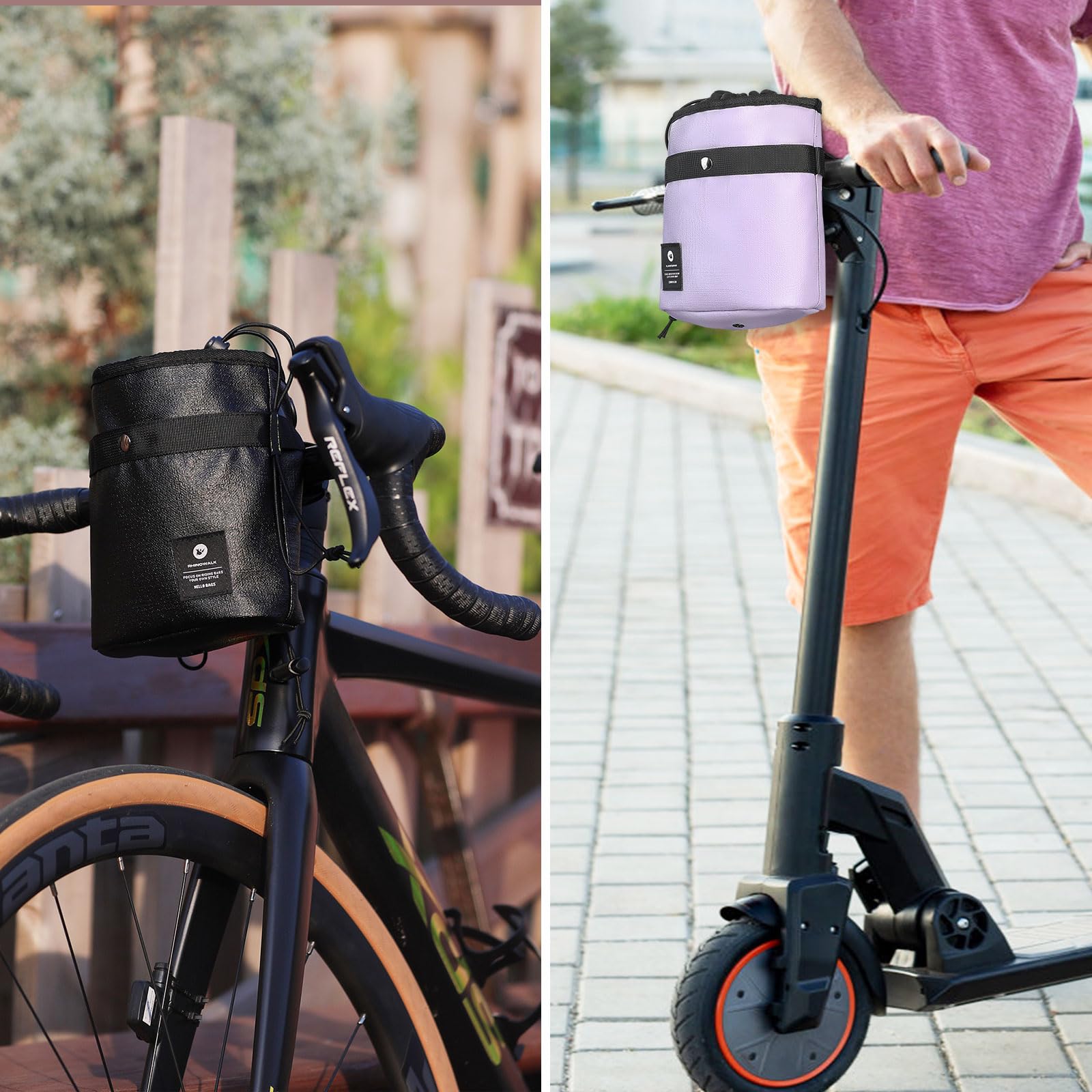 HUNTVP 3.5L Bike Handlebar Bag - Waterproof Cycling Front Bag for Mountain & Road Bicycles, Scooters - Adjustable Shoulder Strap for Crossbody Use - Perfect for Commuting, Outdoor Adventures & Daily Cycling Essentials Storage