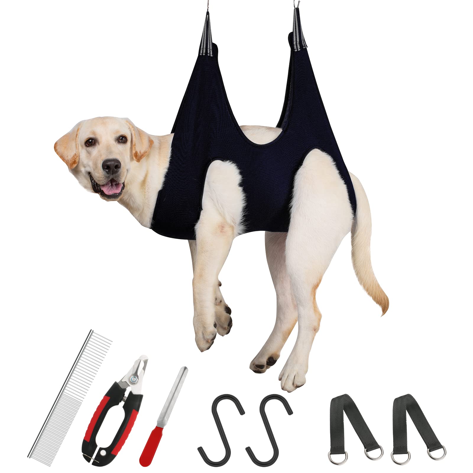 **Guzekier Dog Grooming Hammock for Nail Trimming – Pet Grooming Sling with Nail Clippers, Trimmer, File & Comb – Safe Restraint Bag for Ear & Eye Care – Perfect for Home & Professional Pet Grooming**