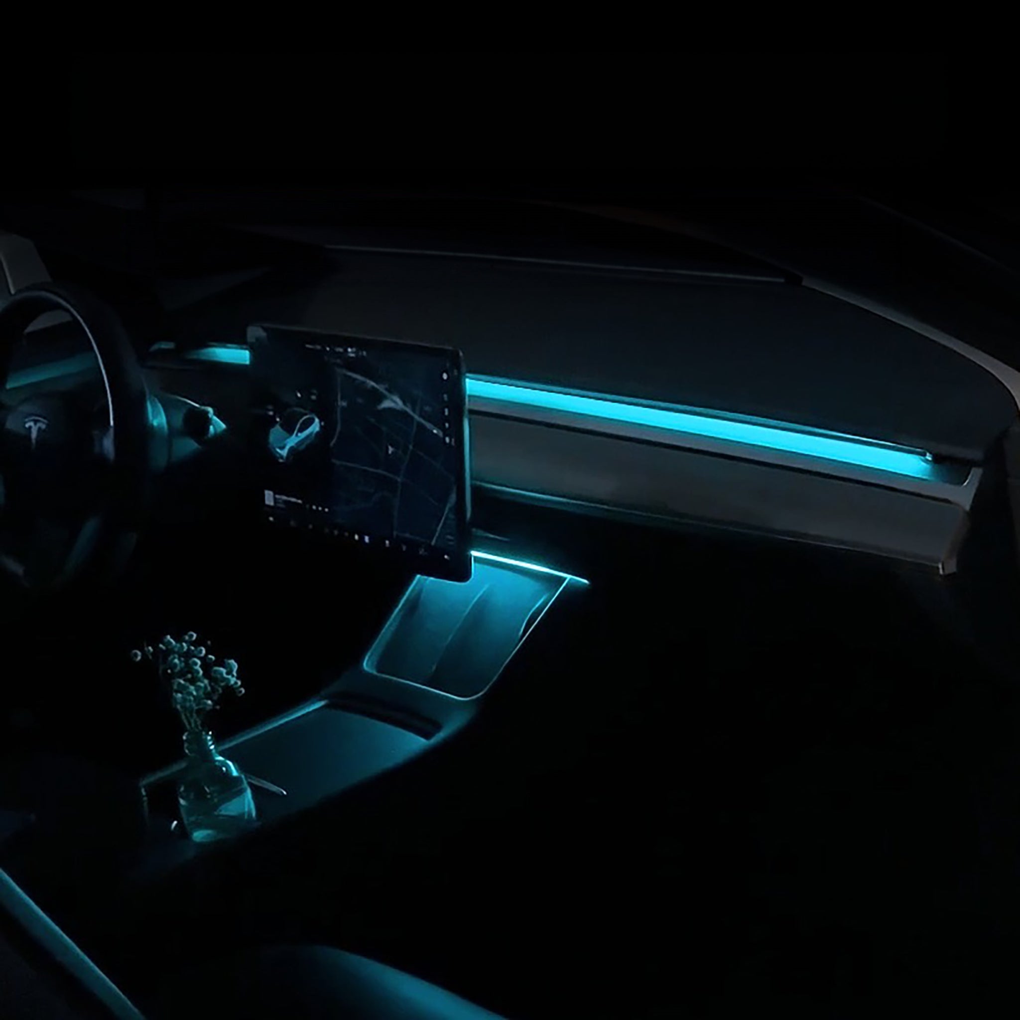 Tesla Model Y/3 Neon Ambient LED Lighting Kit - Custom Car Interior Lights for Mood & Style | Perfect for Night Driving, Parties & Car Shows