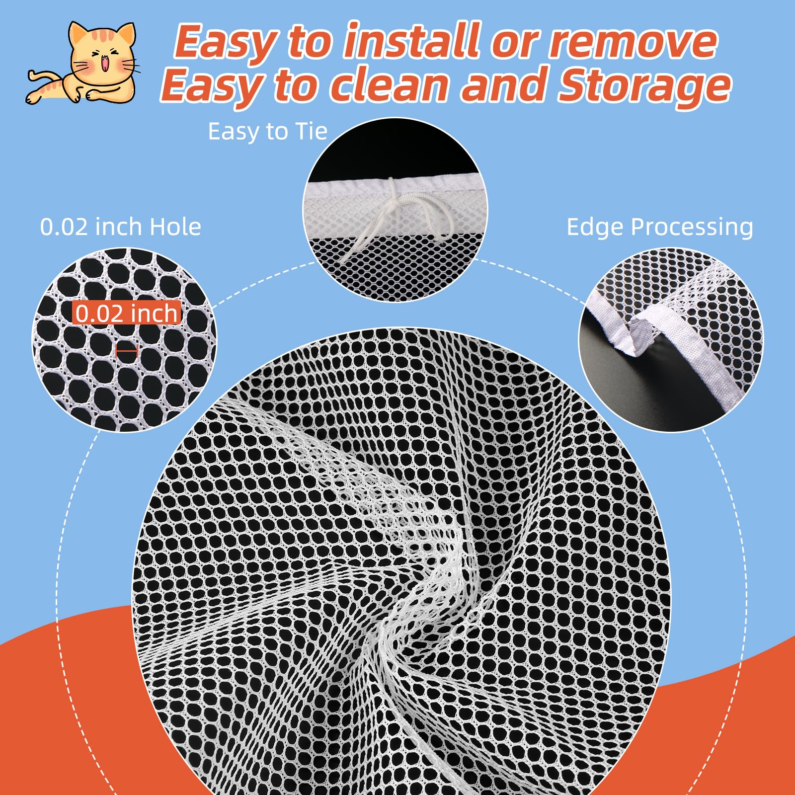 10 ft x 3 ft White Banister Guard Safety Net - Baby Proofing Mesh for Stairs, Balcony & Deck Railings | Child, Pet & Toy Protection | Ideal for Homes with Toddlers, Cats & Small Dogs