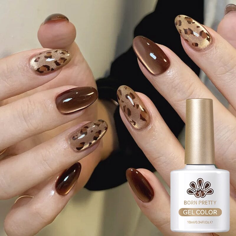 MY80 Dark Chocolate Magnetic Gel Polish for Nails - 10ml Water Light Cat Design - Perfect for Salon & Home Manicures