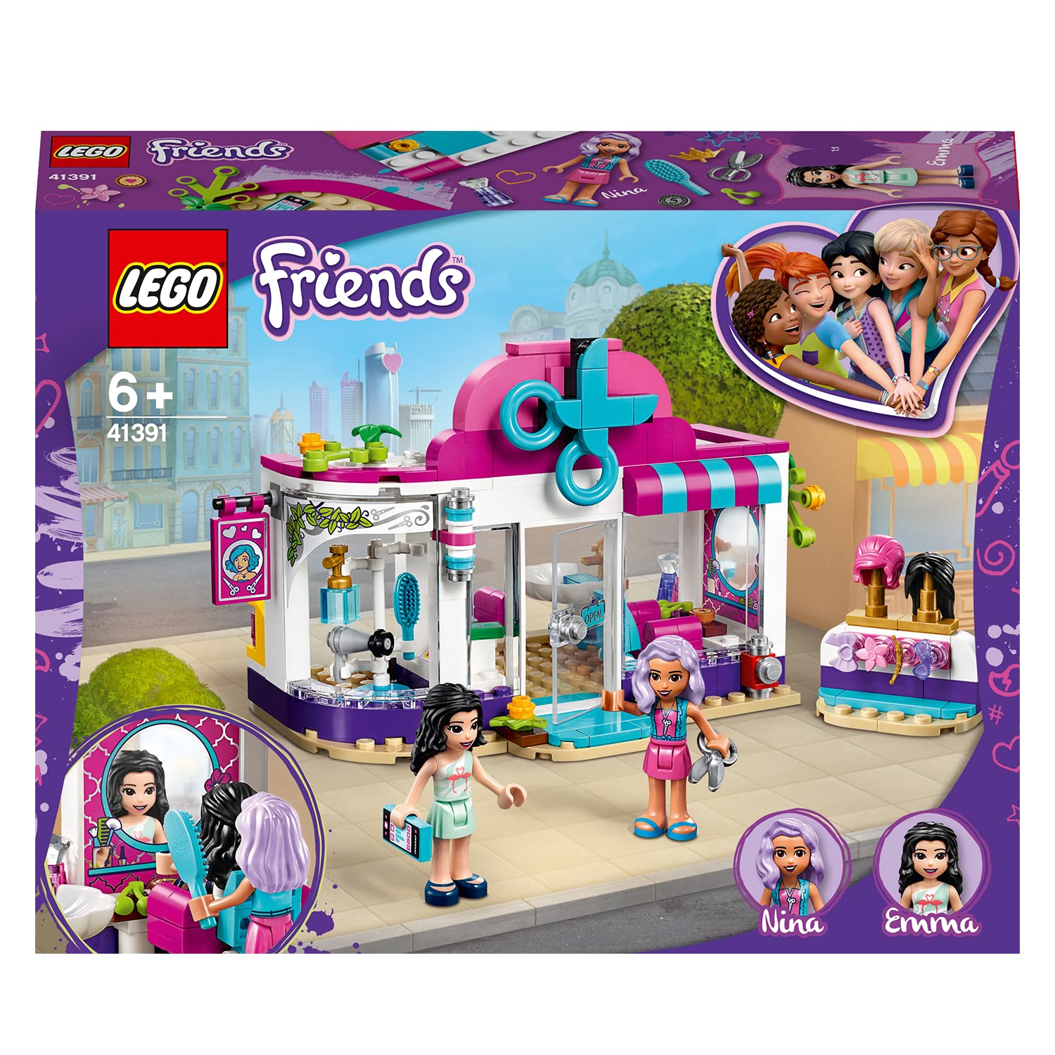LEGO 41391 Friends Heartlake City Hair Salon Building Set - Creative Play for Kids, Perfect for Birthday Gifts & Pretend Role Play Scenes