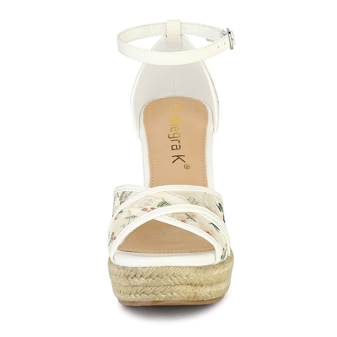 Allegra K Women's Espadrilles Lace Wedge Sandals - Comfortable Summer Casual Shoes for Beach, Wedding & Vacation Outfits