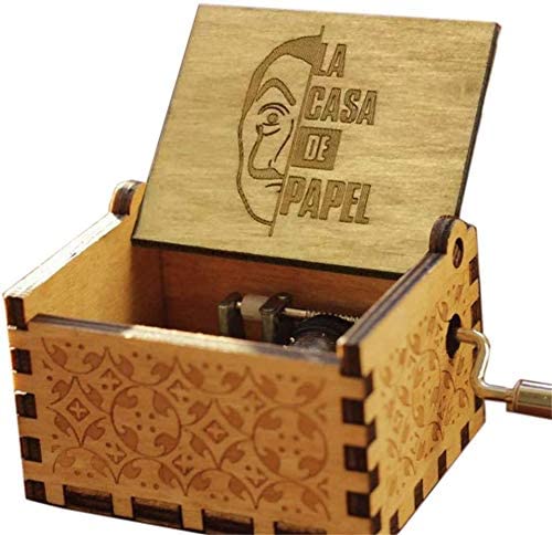 Bella Ciao Hand Crank Wooden Music Box - Classic Italian Folk Song Musical Gift (Walnut Finish) - Perfect for Weddings, Anniversaries & Home Decor