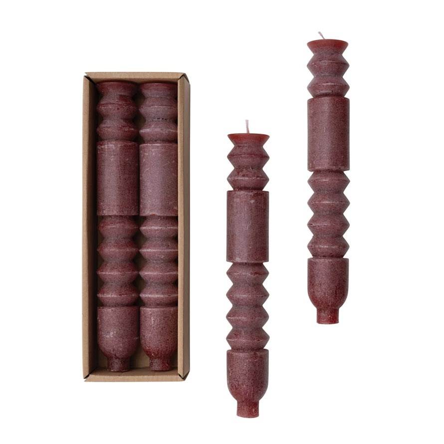 Premium Cranberry Scented Taper Candles - Handmade Beeswax Candles for Dining Table, Romantic Dinner, Wedding Decor & Holiday Centerpieces