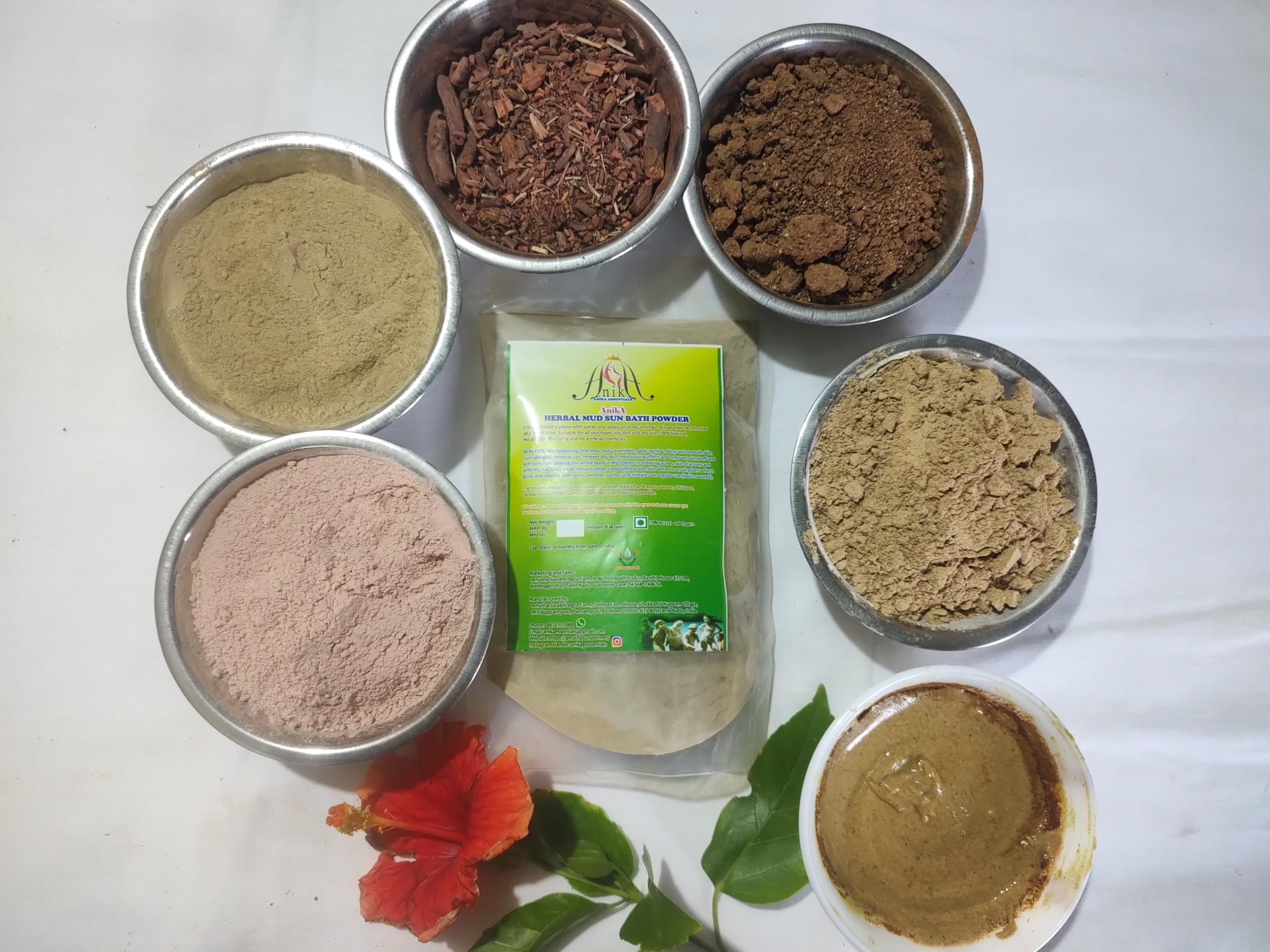 AnikA Herbal Mud Sun Bath Powder for Men & Women | 250gm | Natural Skin Detox & Glow | Spa, Tanning & Relaxation at Home