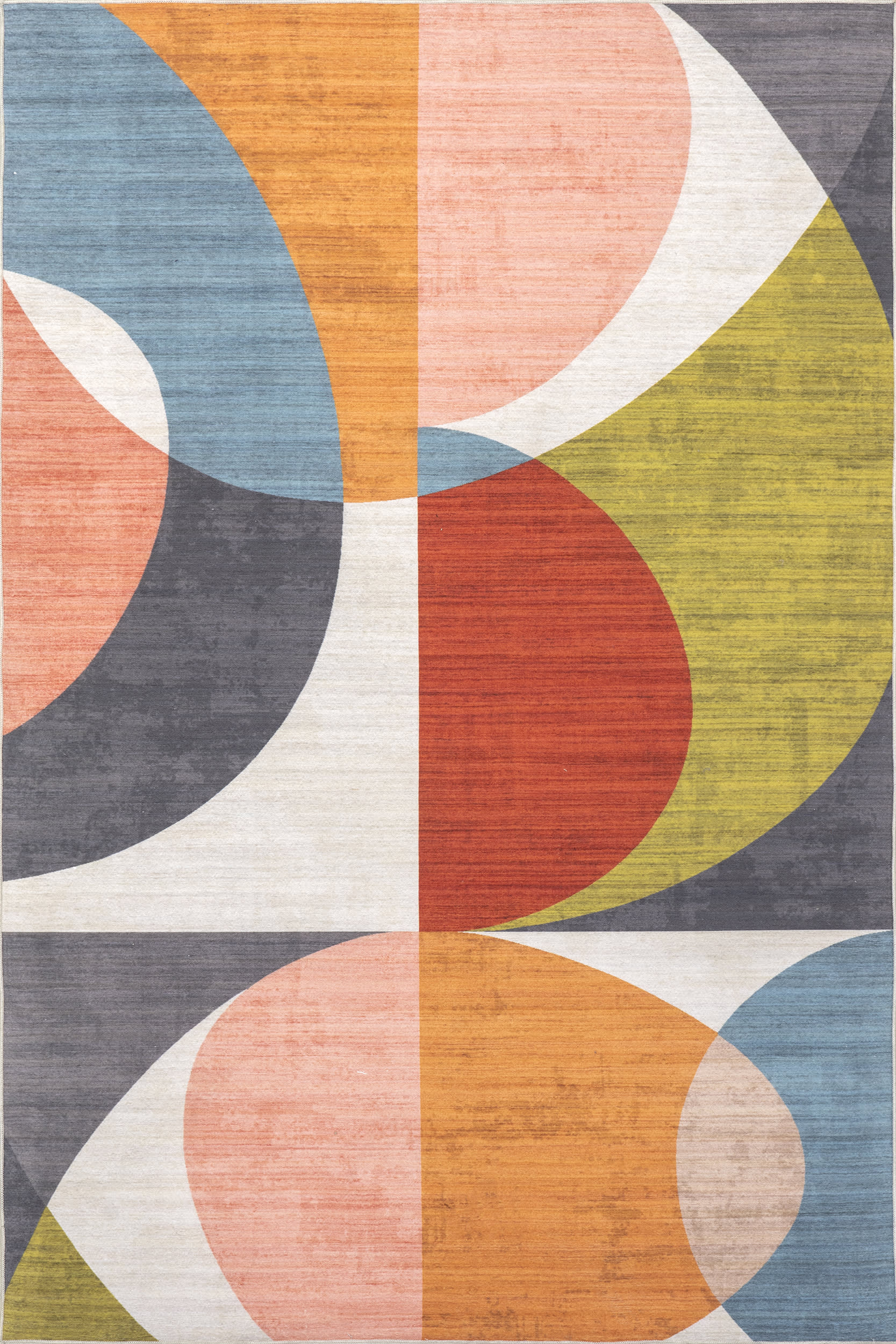 Premium Hanna Halfmoon Washable Indoor Outdoor Rug - Colorful Non-Slip Boho Decor for Living Room, Bedroom, Patio & Deck
