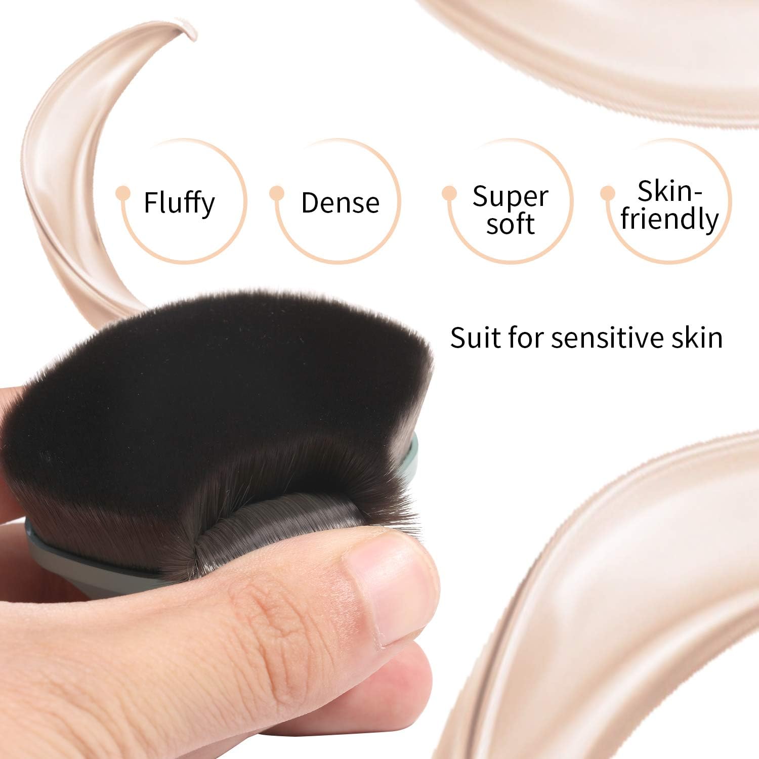 Roktry Petal-Shaped Foundation Brush - Professional Liquid, Cream & Powder Makeup Brush for Flawless Application | Perfect for Daily Makeup, Contouring & Airbrush Finish