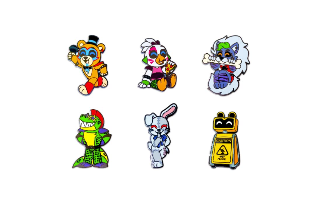 Official Youtooz Five Nights At Freddy's Security Breach Pin Set - 6 Collectible FNAF Pins in Gift Box - Perfect for Gaming Fans & Collectors - Great for Cosplay, Conventions & Display