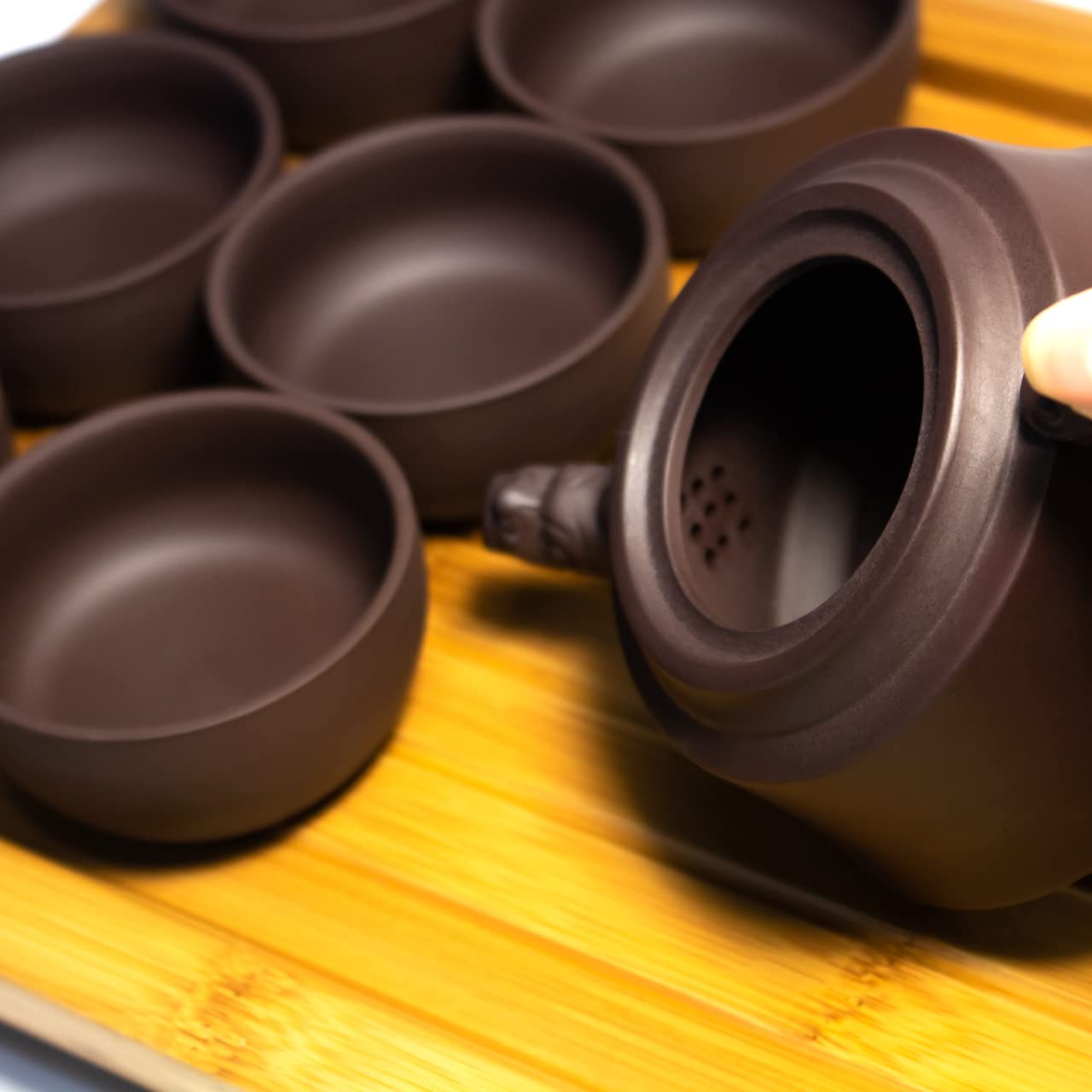 Premium 7-Piece Gongfu Tea Set with Zisha Clay Teapot & 6 Cups - Elegant Chinese Ceramic Tea Ceremony Gift Box (Pi Xiu Design) - Perfect for Home Tea Brewing, Office Relaxation & Traditional Chinese Tea Parties